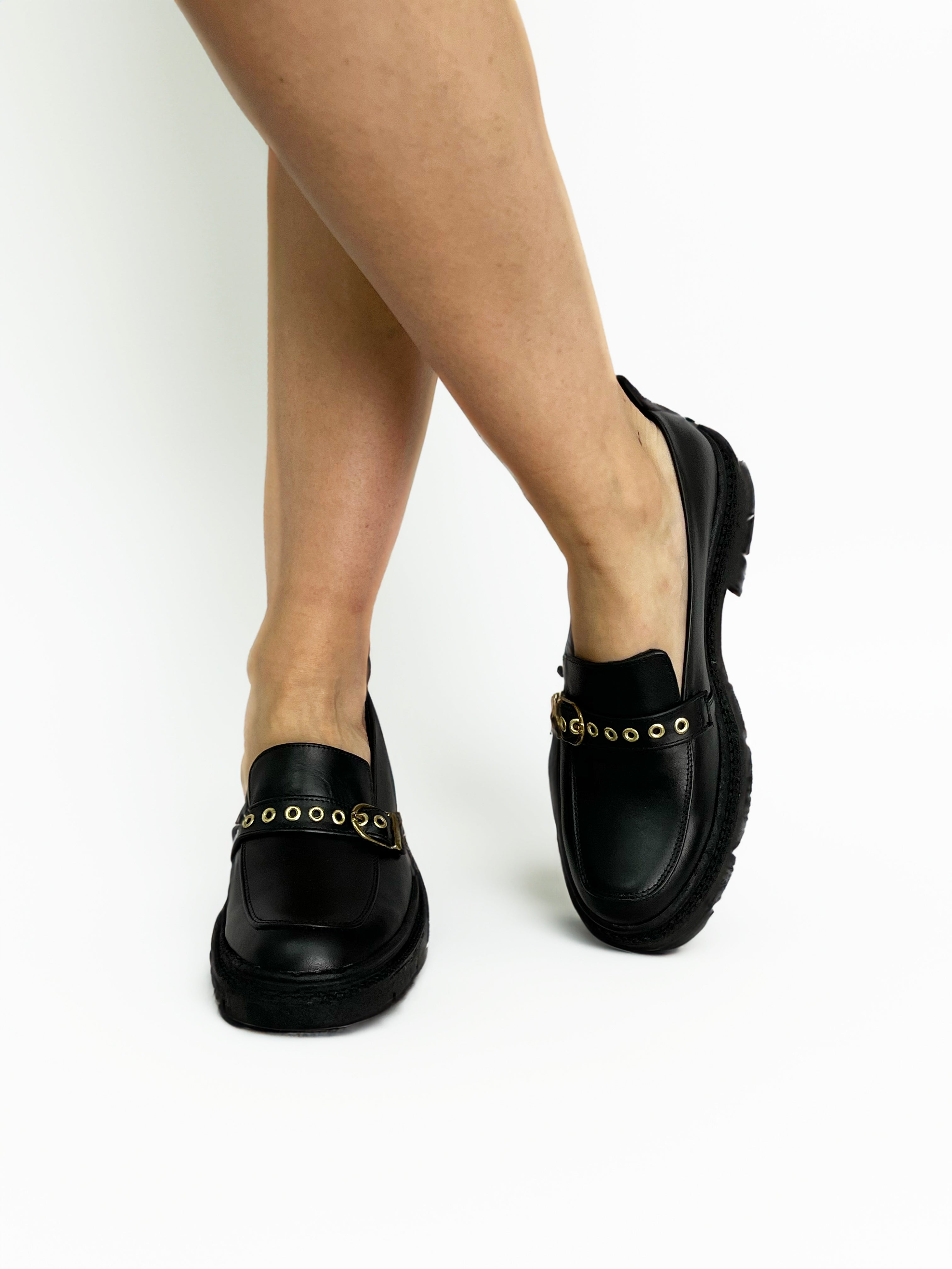 Elena Flat Mocasin Hebilla