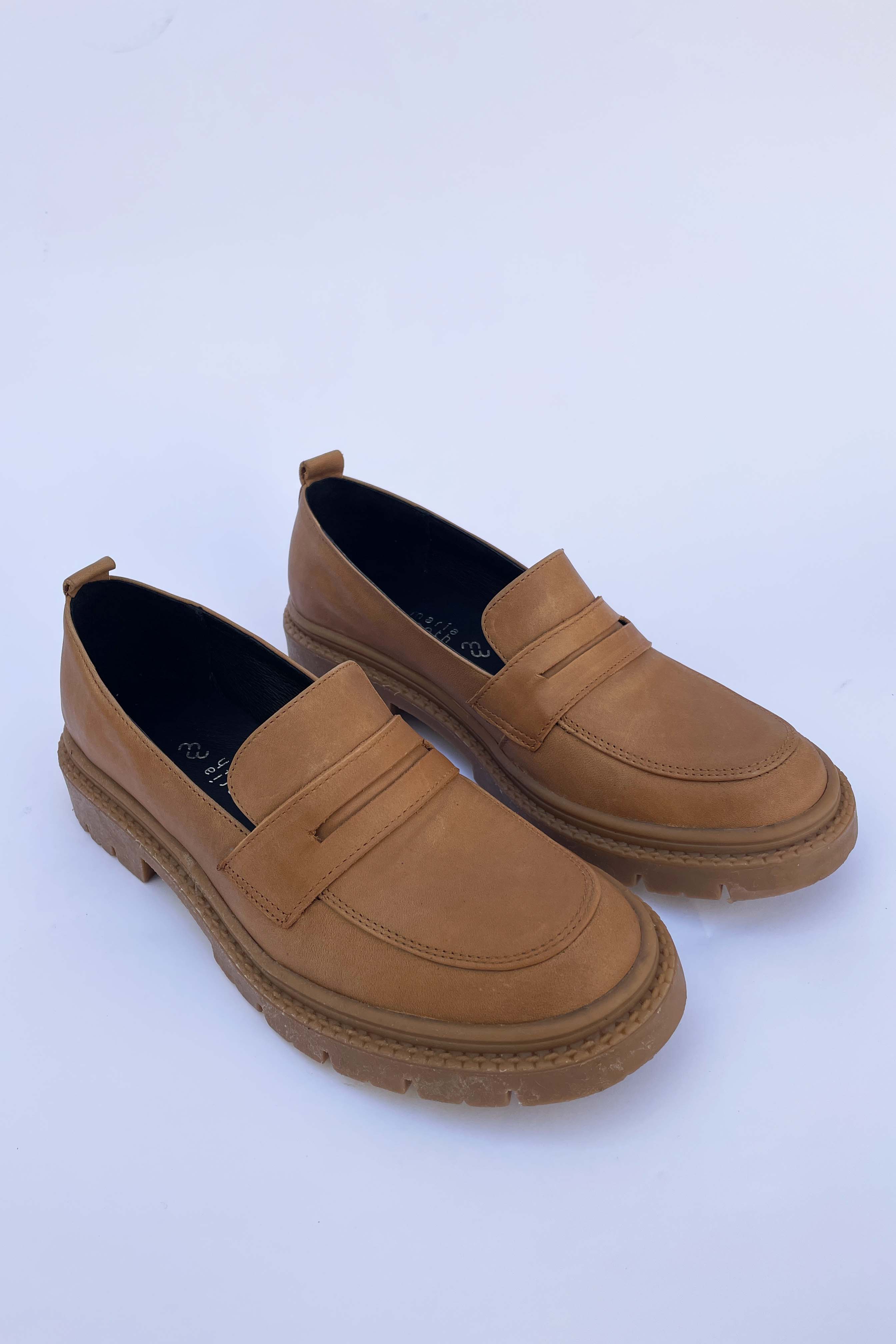 Elena Flat Camel Mocasin