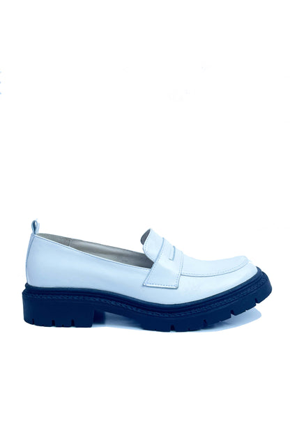 Elena Flat Blanco Mocasin